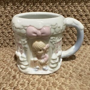 1994 Precious Moments Ceramic Mug with Pink Bow Design